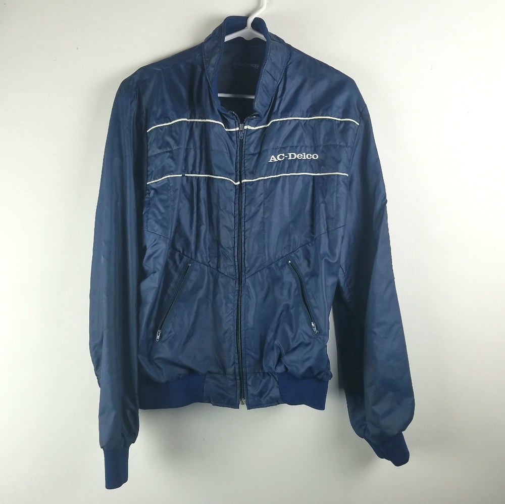 Vintage AC Delco Jacket Coat Sz large Navy Logo